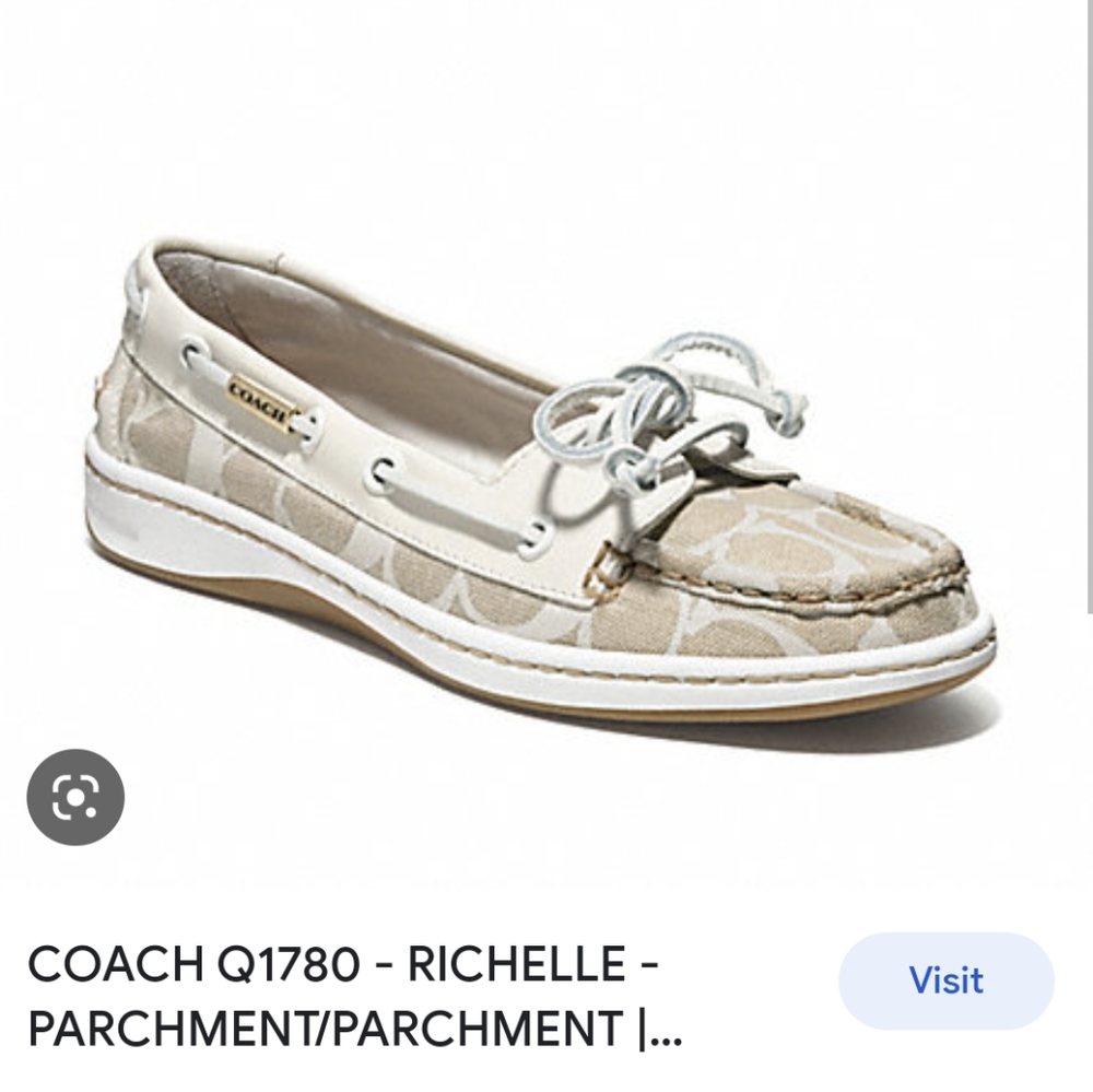 Coach Richelle boat loafer shoe in parchment cream size 9B